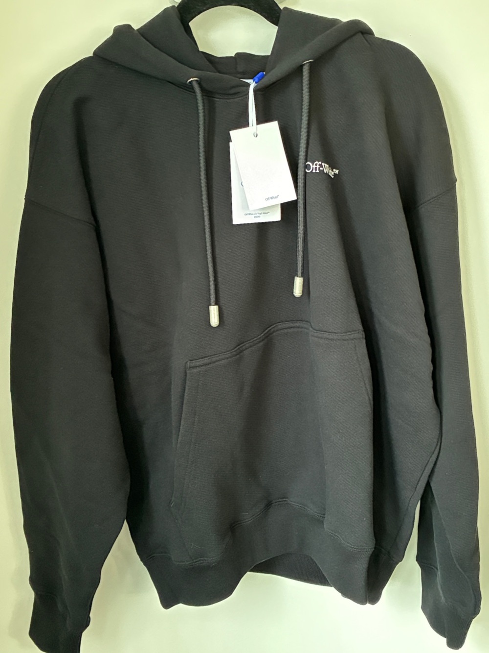 Off-White Black Pullover Hoodie with Subtle Logo